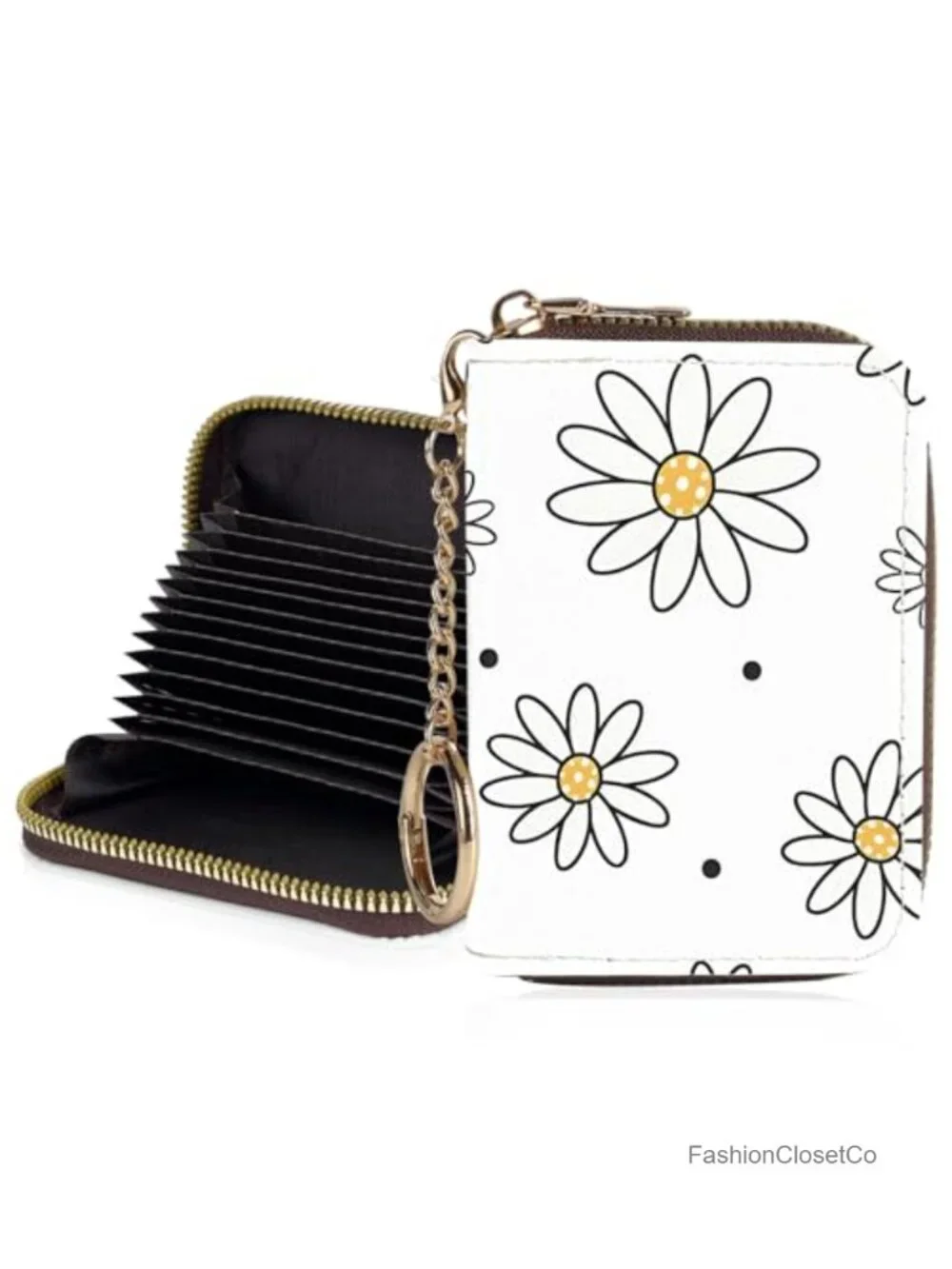 Women's Credit Card Holder with Keychain, PU Leather RFID Blocking Wallet Cute